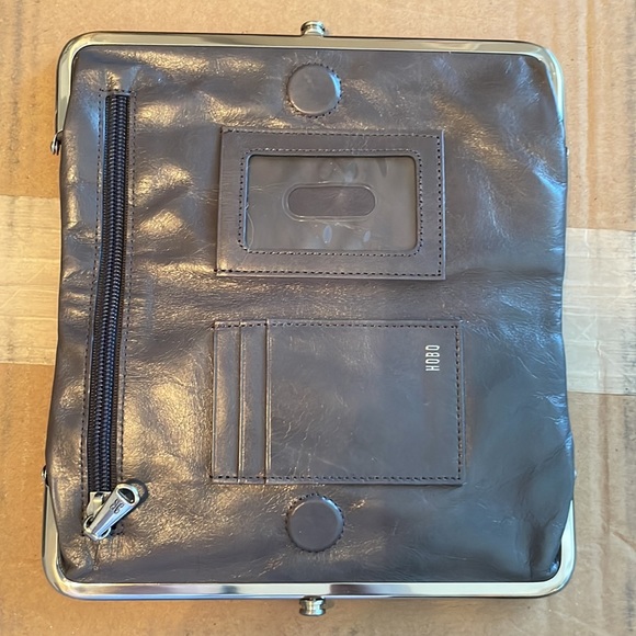 Hobo grey leather Lauren clutch wallet - Picture 3 of 7